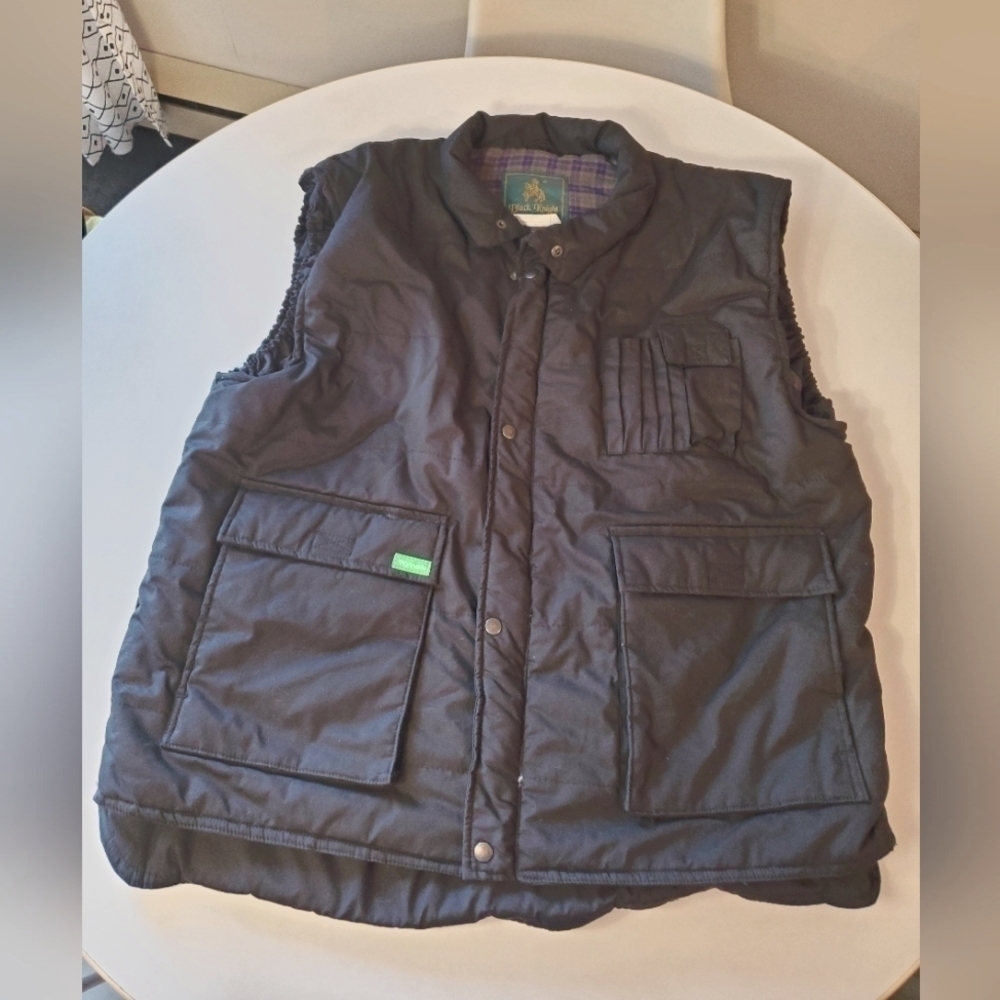 VINTAGE Quilted Black Knight Vest Men's XXL